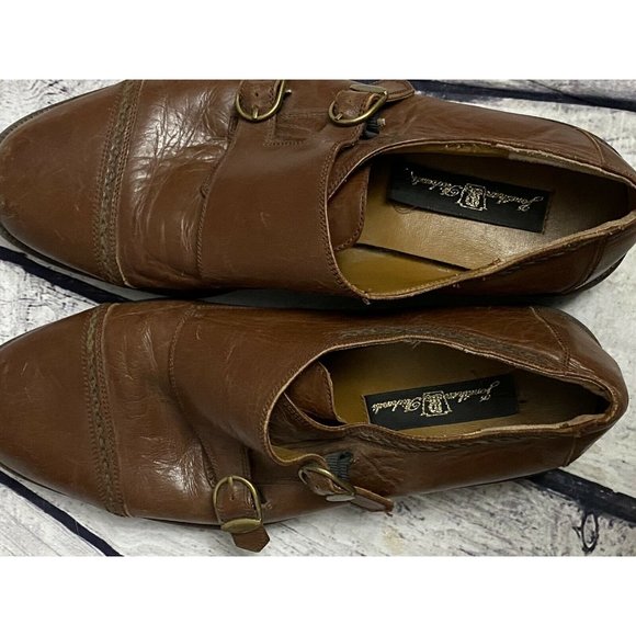 JONATHAN RICHARDS MEN'S BROWN GENUINE DOUBLE MONK STRAP DRESS SHOES SZ 10.5 D - Picture 4 of 9